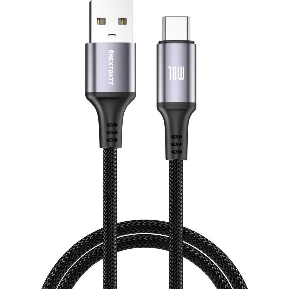 Nextbatt USB-A to USB-C Cable 18W, 2m - Black (2 m), Cavo USB