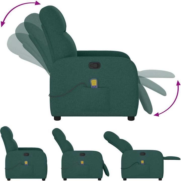 Image du produit VidaXL Fauteuil de massage Vert foncé Tissu