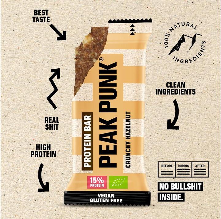 Produktbild Peak Punk Bio Protein Bar (Haselnuss, 12 Stk., 55 g)