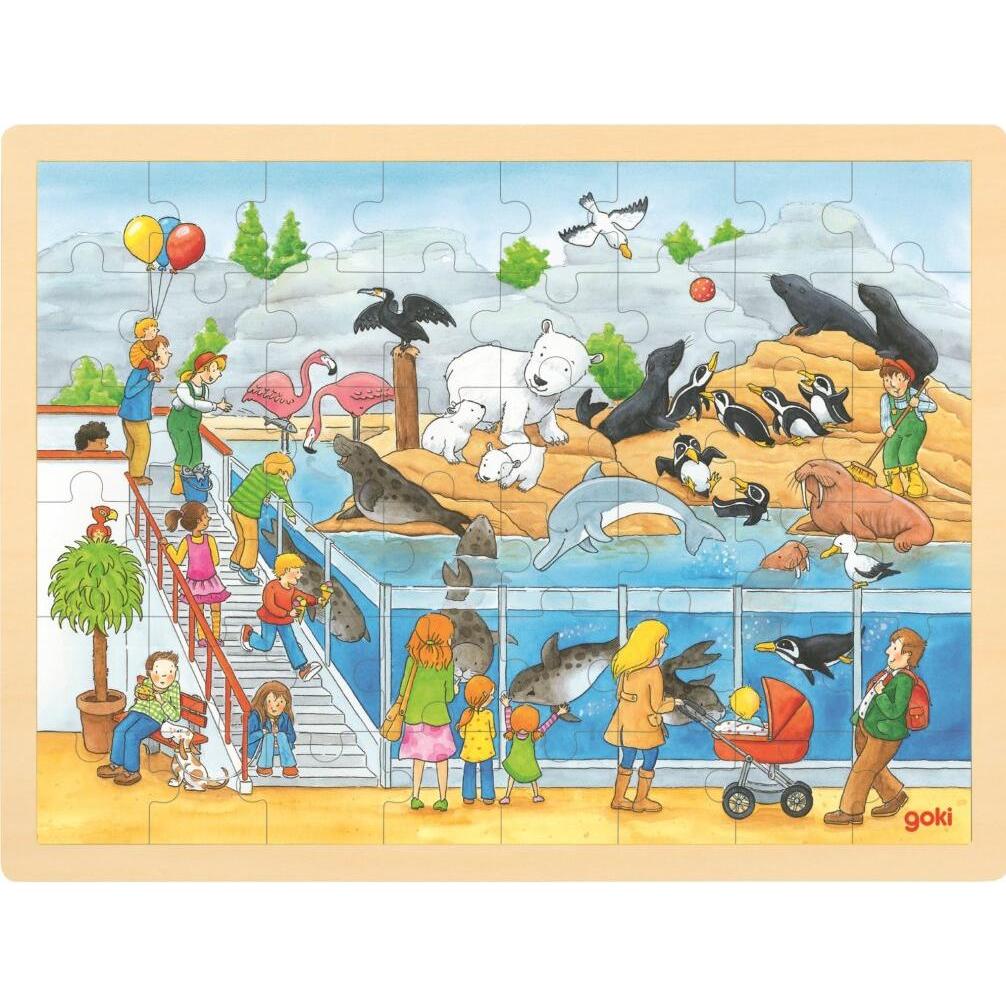 Thumbnail - Goki Wooden Puzzle - Zoo (48 Teile)