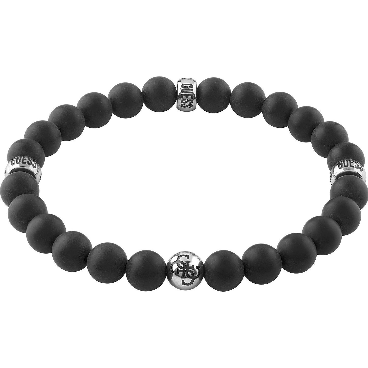 Guess, Armschmuck, 4G Icon MenÂ's Beaded Bracelet JUMB02117JWSTBKT/U, (18 cm, Edelstahl)