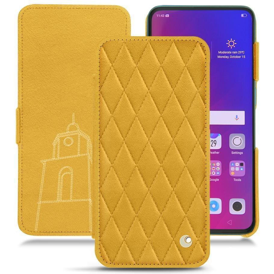 Noreve Lederschutzhülle horizontal (Oppo Find X), Smartphone Hülle, Orange
