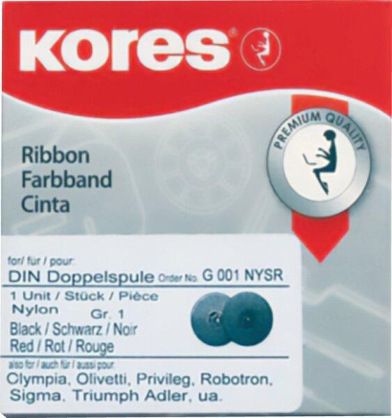 Produktbild Kores Farbbänder für Schreibmaschinen schwarz/rot 13 mm x 10 m (1.30 cm, Mehrfarbig)