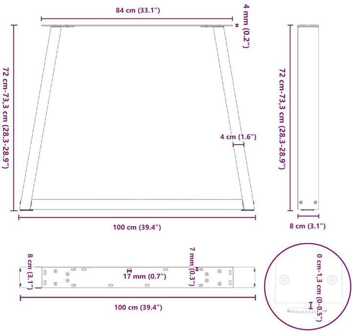 Actual product image vidaXL Esstischbein