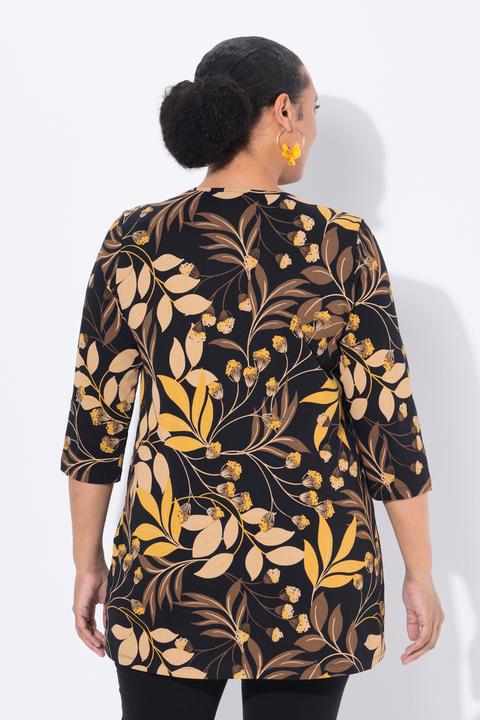 Immagine prodotto Ulla Popken Longshirt, Blüten, A-Linie, Rundhals, 3/4-Arm (62)
