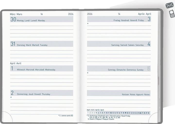 Energy Label Biella Pocket Agenda Medium Format Trend (7,6x11 cm, 1 week / 2 pages)