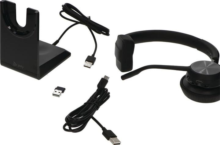 Image du produit Poly Voyager 4310 + adaptateur BT700 USB-A + station de charge (Sans fil, USB-A, Zoom)