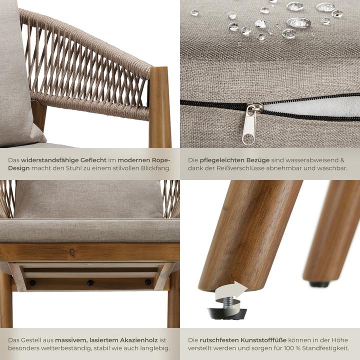 Actual product image tectake Garden chair Manacor, Rope design