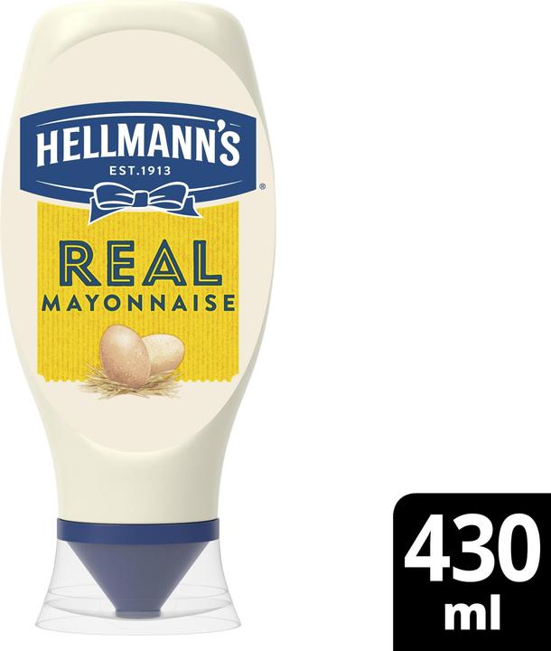 Image du produit Hellmann's Real Mayonnaise Squeezer, oeufs d'élevage en plein air, mayo pour burgers, frites & sandwichs (430 g)