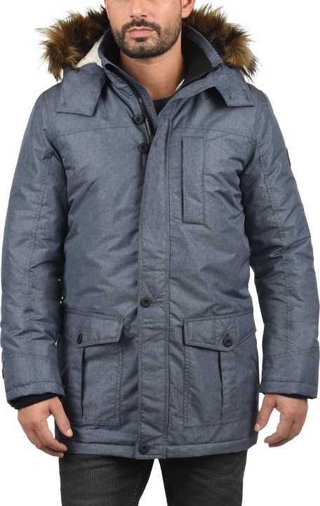 Image du produit Solid Octavus Manteau D'Hiver À Capuche Avec Peau De Mouton Parka D'Hiver Veste Longue Pour Homme (M)