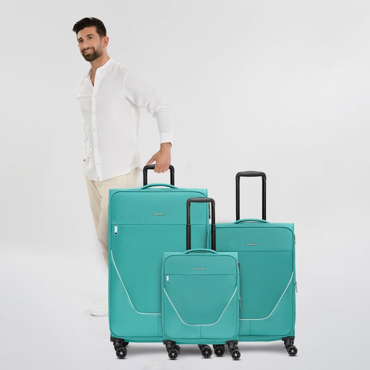 Actual product image Stratic taska 4-wheel suitcase set, 3 pieces, with stretch fold (233 l)