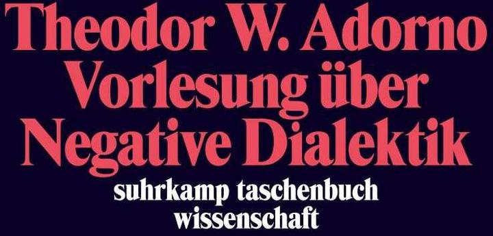 Produktbild Vorlesung über Negative Dialektik (Deutsch, Theodor W. Adorno, 2007)