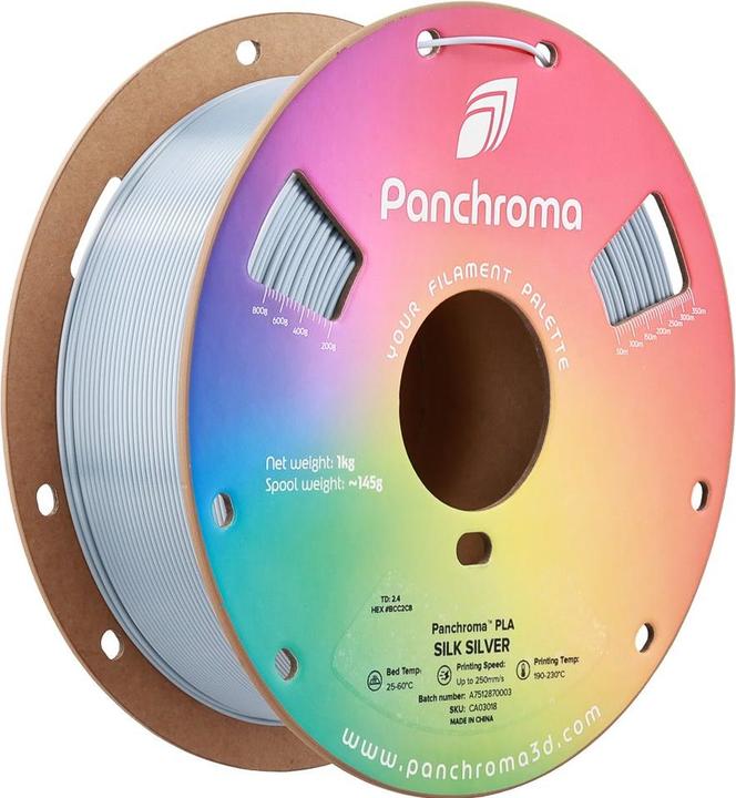 Produktbild Polymaker Panchroma™ PLA Silk (PLA, 1.75 mm, 1000 g, Silber)