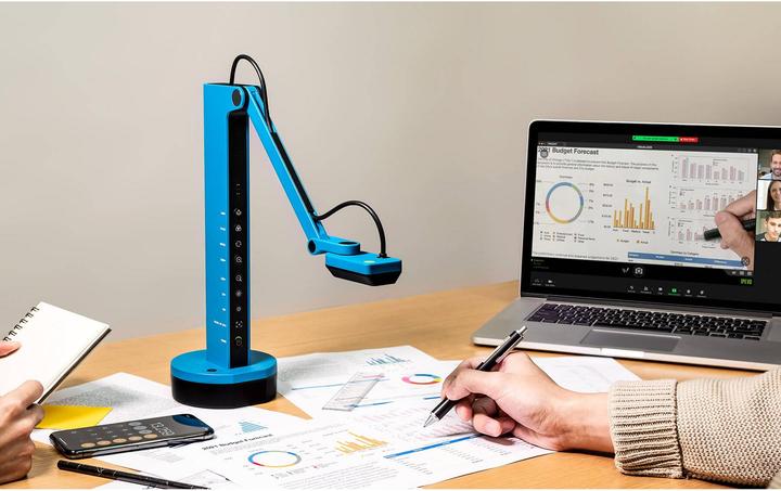 Actual product image Ipevo DOK VZ-X USB/HDMI/WLAN 8MP Micro Light Battery blue