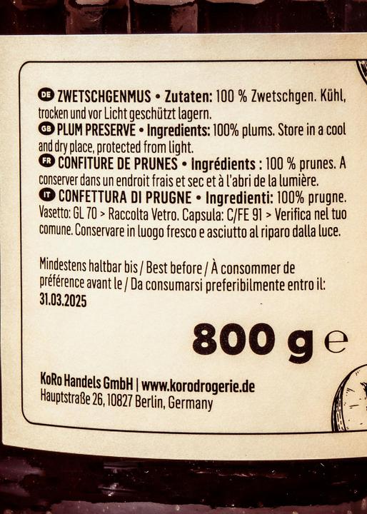 Produktbild KoRo Zwetschgenmus (800 g)