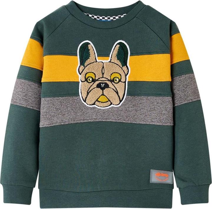 Image du produit VidaXL Sweatshirt enfant vert foncé 116,Composition : 92% Coton (116)