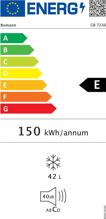 Energie-Label Bomann GB 7236 (Freistehend, 42 l)