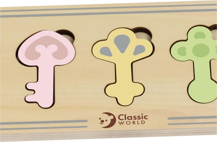 Immagine prodotto Classic World Puzzle sensoriale Montessori in legno Chiavi e serrature da abbinare