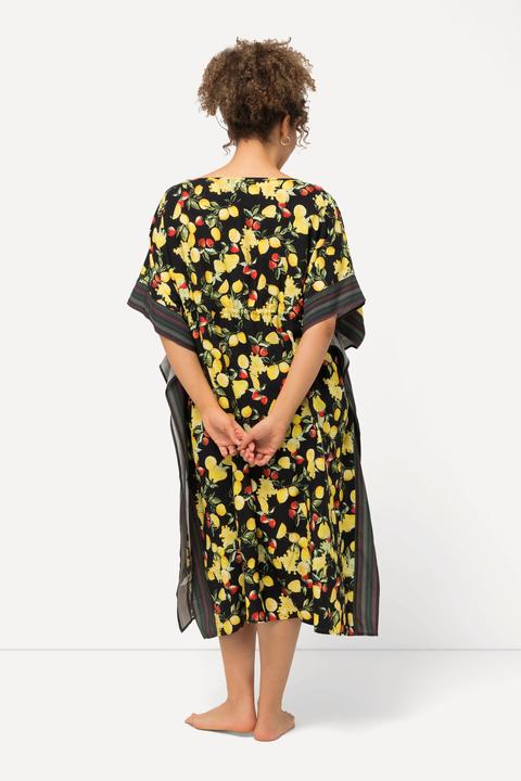 Produktbild Ulla Popken Kaftan, Zitronen, Bordüren, V-Ausschnitt, Halbarm (50, 52, 54, 56)