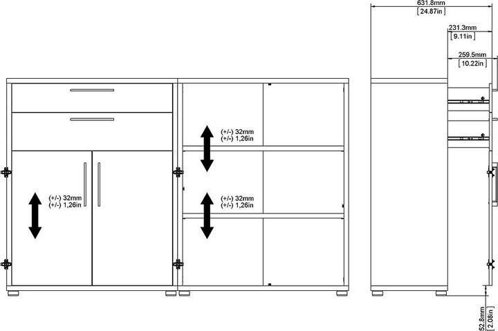 Produktbild Tvilum Büroregal Prisme (178 x 40 x 113 cm)