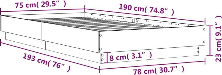 Actual product image vidaXL Bedstead (90 x 190 cm)