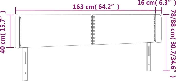 Produktbild vidaXL LED Kopfteil (163 x 16 x 88 cm)