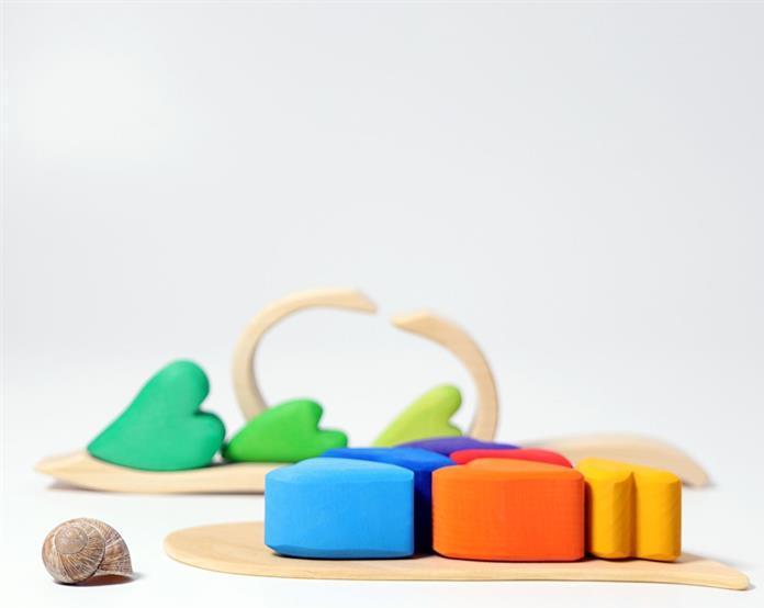 Produktbild Grimm's Bauelemente, Regenbogenherzen, bunt