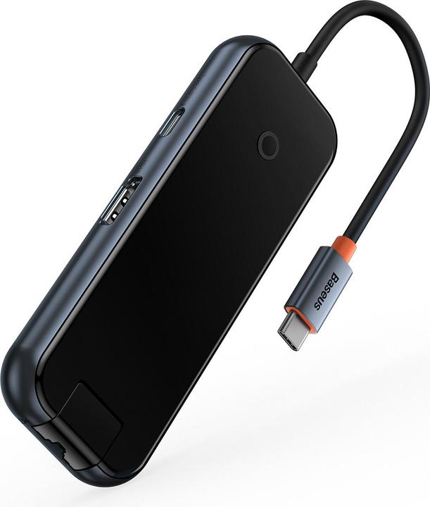 Produktbild Baseus AcmeJoy 6-Port Type-C HUB AdapterType-C to HDMI*1+USB3.0*2+USB2.0*1+Type-C PD&Data *1+RJ45*1Dark G (USB-C, 6 Ports)