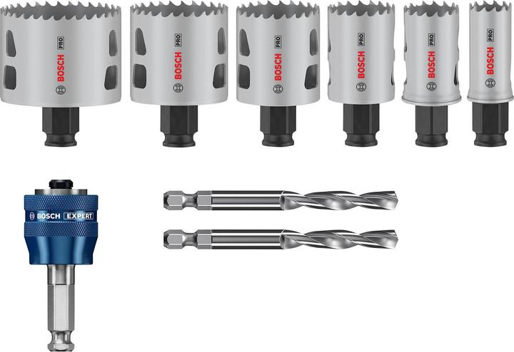 Produktbild Bosch Professional Zubehör PRO Multi Material PC Plus Lochsägen-Set, 9-tlg. (51 mm, 44 mm, 22 mm, 35 mm, 64 mm, 29 mm)