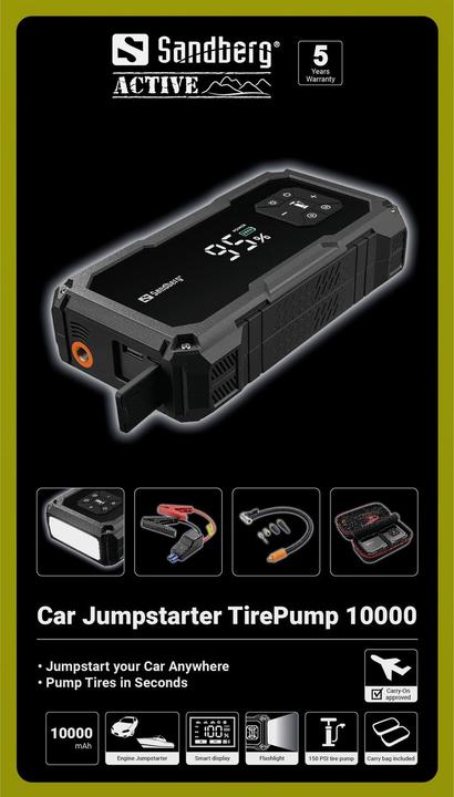 Actual product image Sandberg TirePump 10000 (800 A, 10000 mAh)