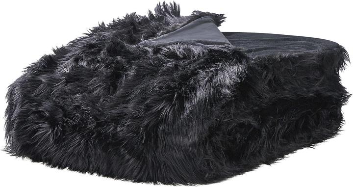 Topeshop Narzuta ant 200 x 220 cm lovos juoda LIEMENĖ (200 x 220 cm)