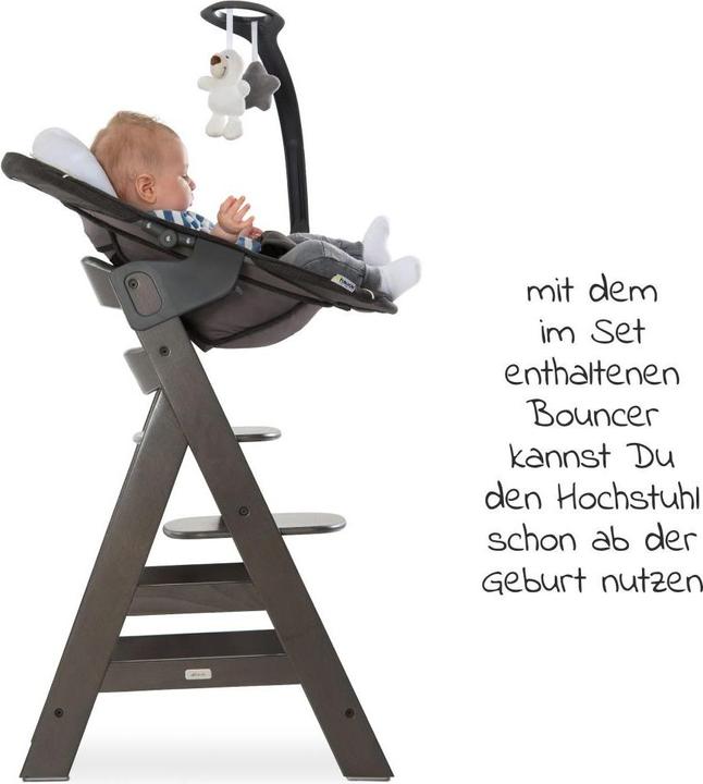 Actual product image Hauck Highchairs Alpha Charcoal Selectline Newborn Set Deluxe - 4 pcs. (Highchair)