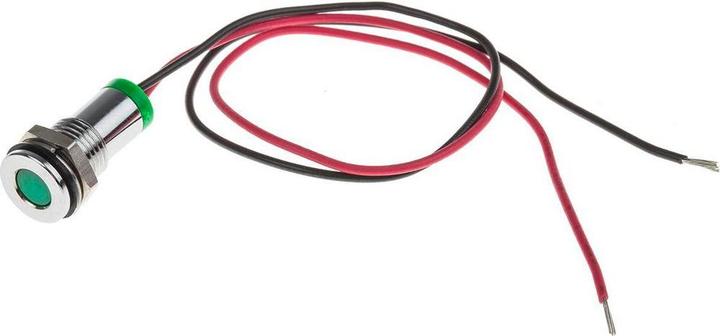Produktbild RS PRO 8mm flush satin chr LED wires,green 2Vdc