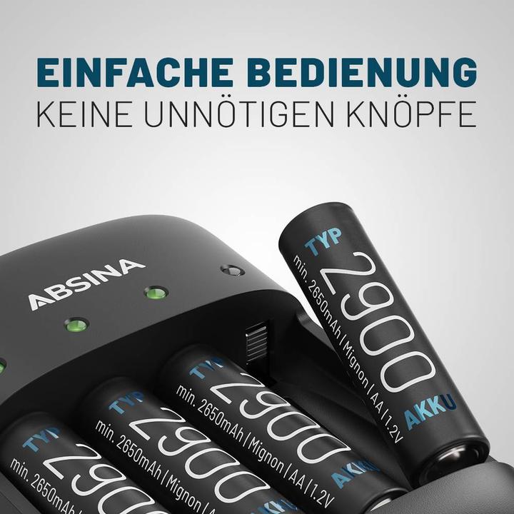 Image du produit Absina Chargeur X4 (1 pcs, AAA, 9V Block, AA, Chargeurs sans batterie)