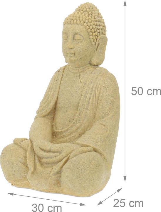 Actual product image Relaxdays Buddha Figurine Ceramic 50 cm