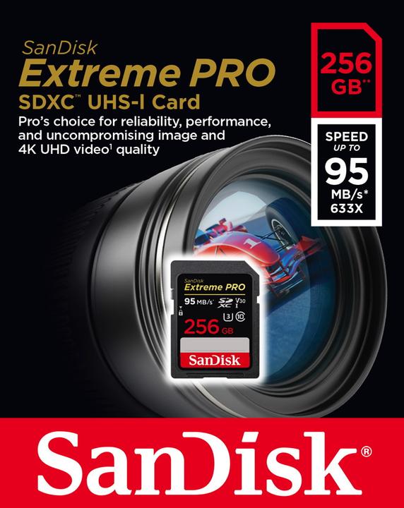 Produktbild Sandisk ExtremePro SDXC U3 (256 GB, SDXC, U3, UHS-I)