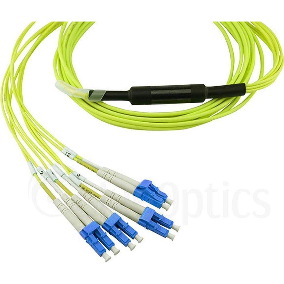 Thumbnail - CBO LWL MTP/4xLC Breakout Kabel G.657.A1 Singlemode 2 Meter, Transceiver, Grün