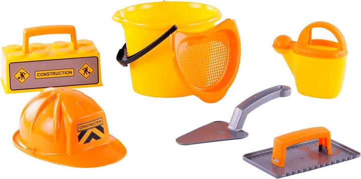 Actual product image Polesie Cavallino bricklayer's bucket set with tools and helmet, 6 pcs.