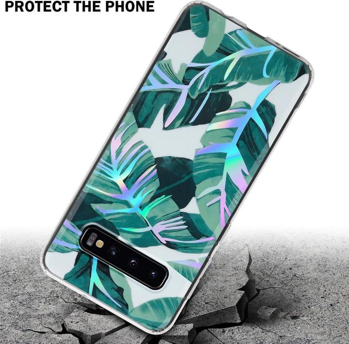 Actual product image Cadorabo IMD TPU Colorful Flowers & Leaves Cover (Samsung Galaxy S10)