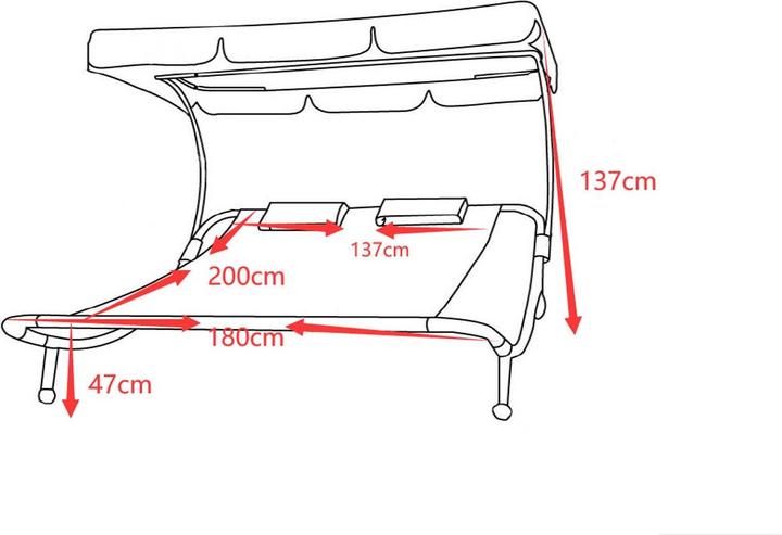 Produktbild VCM Doppelliege Gartenliege (200 cm)