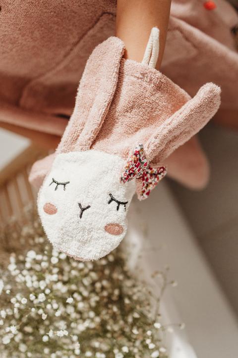 Image du produit Kikadu Gant de toilette Rabbit rose (GOTS)-org