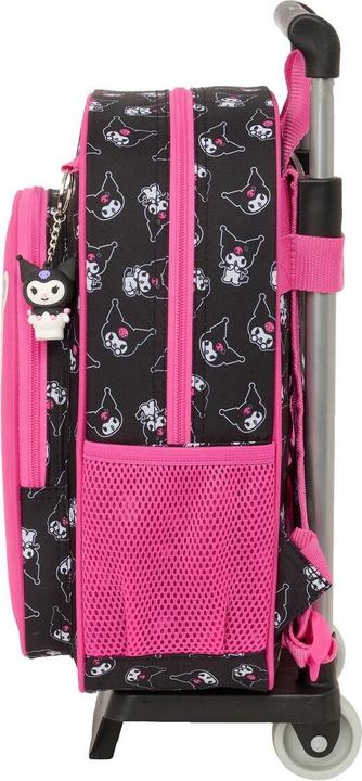 Actual product image Kuromi Schulrucksack Mit Rädern Schwarz Pink 26 X 11 X 67 Cm 26 X 34 X 11 Cm