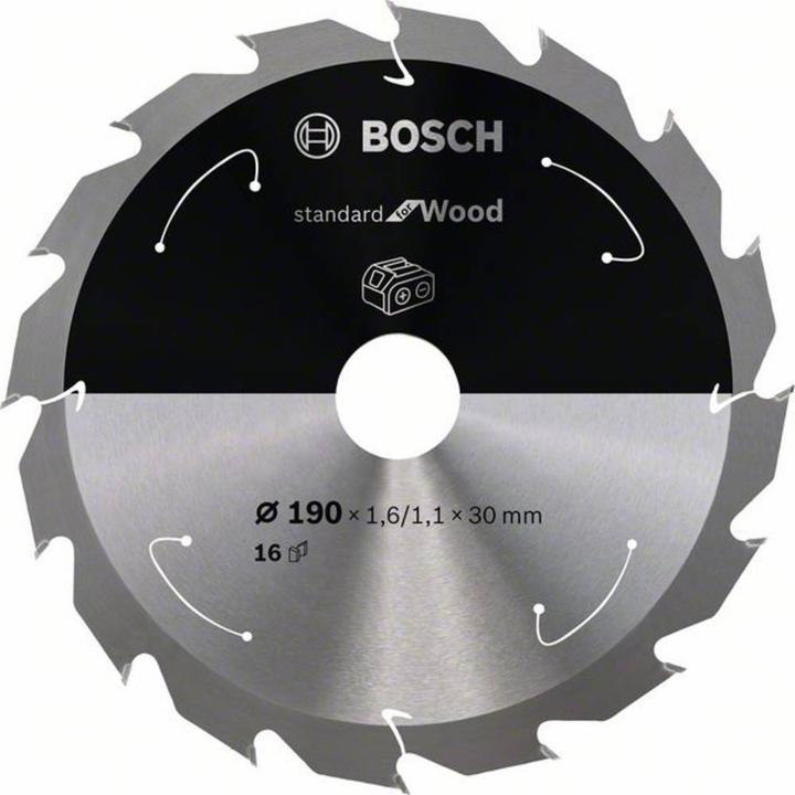 Productafbeelding Bosch Professional Zubehör Cirkelzaagblad Standaard voor hout, 190x1,6/1,1x30,16 tanden