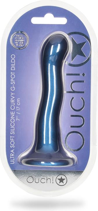 Actual product image Ouch! Ultra Soft Silicone Curvy G-Spot Dildo - 7" / 17 cm