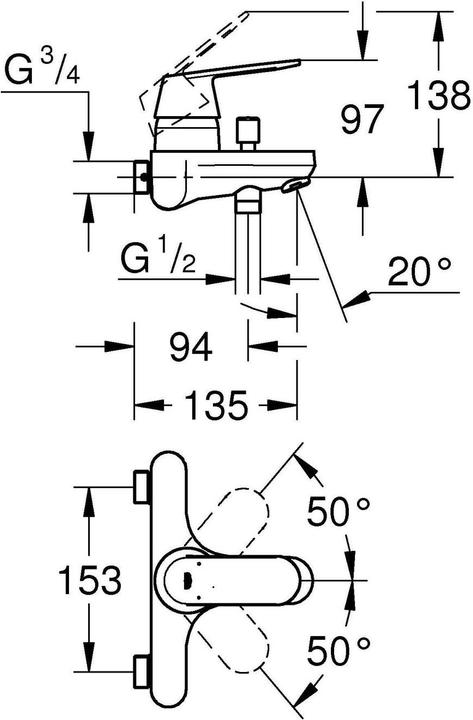 Actual product image Grohe Eurosmart Cosmopolitan OHM