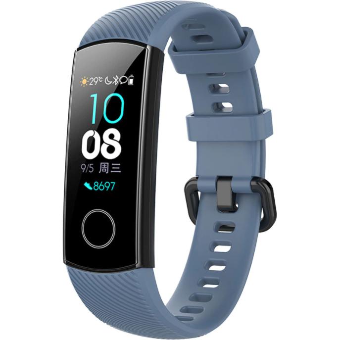 Strap-it Armband (Silikon, Honor Band 4), Uhrenarmband, Grau, Mehrfarbig, Blau