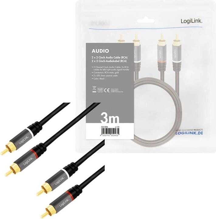 Image du produit LogiLink Ca Rca (3 m, Câbles Cinch)