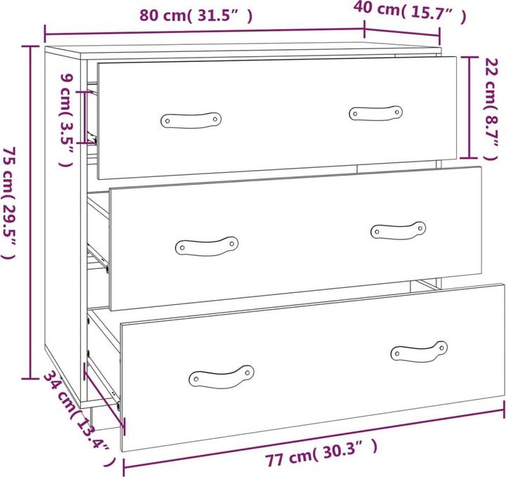 Image du produit vidaXL Sideboard (80 x 40 x 75 cm)