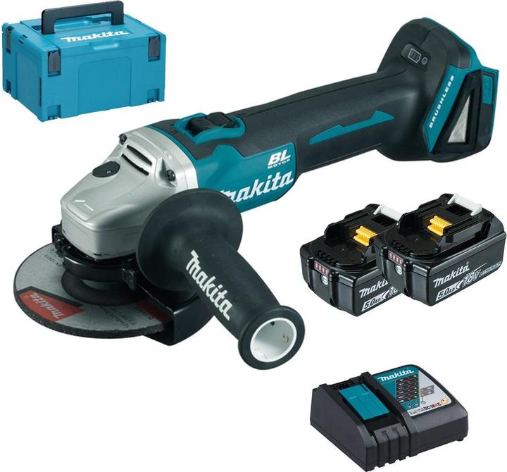 Actual product image Makita DGA504RTJ, 2 batteries (125 mm)