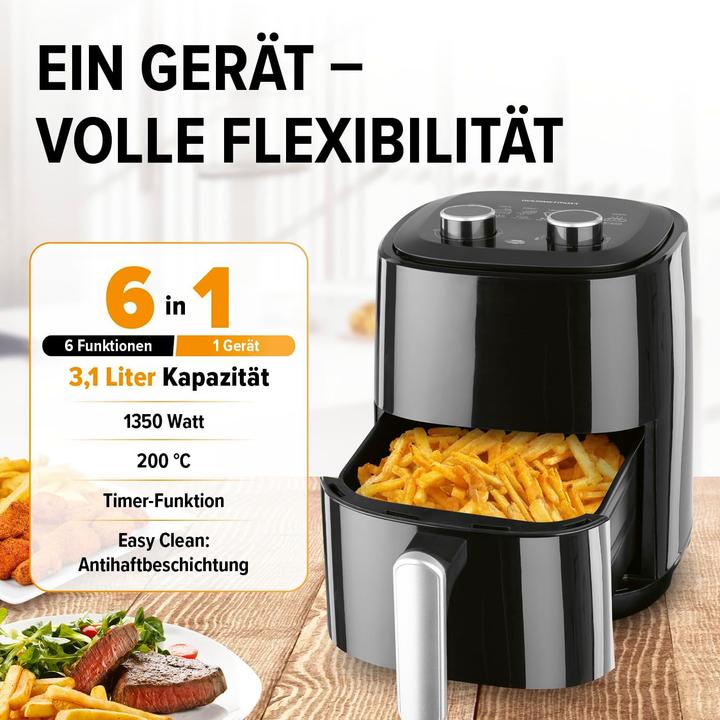 Produktbild Gourmetmaxx Heissluft-Fritteuse Mechanisch 3,1l Heissluft-Fritteuse 3.